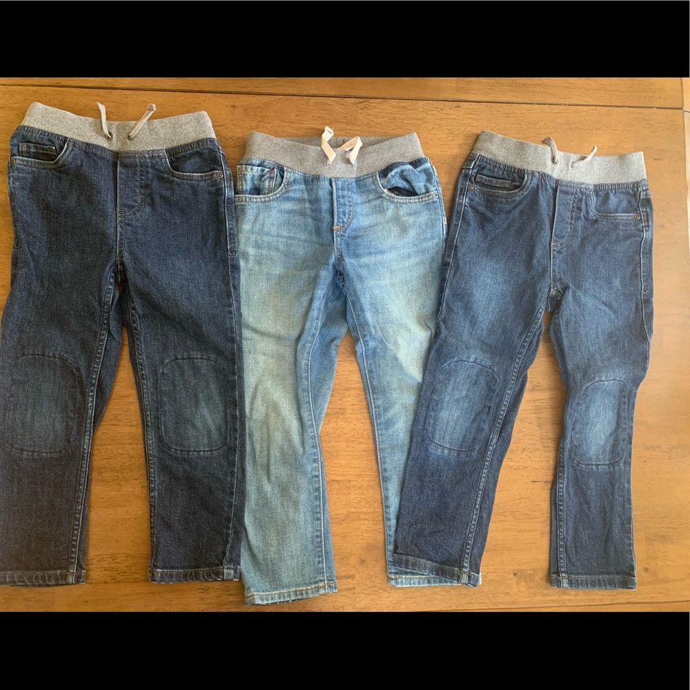 Two pairs Hanna Andersson + one pair Gap jeans - Size 5 SLIM.